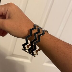 Black and Gold Zigzag Bracelet